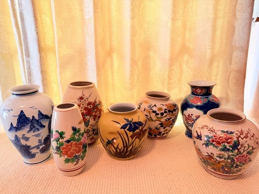 九谷焼】花瓶 まとめ売り 7点セット 九谷焼含む 現状品 木箱付き 美品