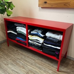 IKEA PSキャビネット 人気商品  廃盤品 スチール　レッド インテリア の画像