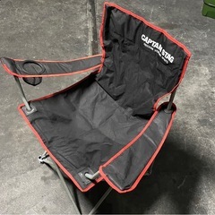 キャプテンスタッグ アウトドアチェア イス  ラウンジチェア 赤/黒の画像