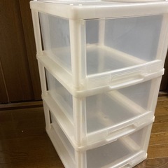  【収納力◎】3段クリア収納ボックス（高さ約60cm）早い者勝ち！の画像