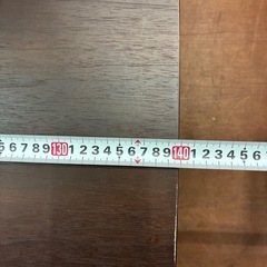 ★天然木★ テーブル・机・ダイニングテーブル　ブラウン 脚部折りたたみ式・高さ35cm×奥行き90cm×幅140cmの画像