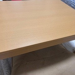 【お取引者様決定済み】山善　こたつ　80×60×38 　木目天板　アルダーナチュラルの画像