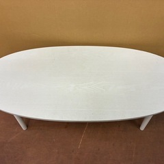 ★かわいい★テーブル・机・丸テーブル 脚部折りたたみ式・高さ36cm×幅110cm×奥行き48cm の画像