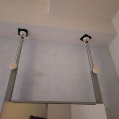 突っ張り大型ミラー 　幅40cm　シルバーの画像
