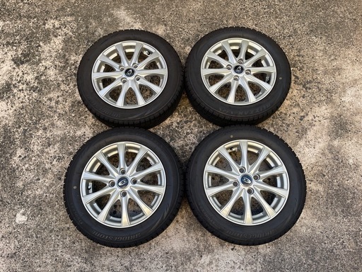 1001-3）軽自動車全般14インチアルミスタッドレス155/65R14ブリヂストンVRX中古4本セット！中古良品