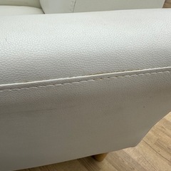 【ドリーム川西店御来店限定】☆ジモティー見たよ♪割引☆  1Pソファ 白 クリーニング済み 【99560000031617】の画像