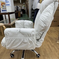 【ドリーム川西店御来店限定】☆ジモティー見たよ♪割引☆  リクライニングソファ　オットマン付き グレー クリーニング済み 【99560000031616】の画像