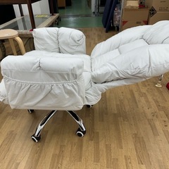 【ドリーム川西店御来店限定】☆ジモティー見たよ♪割引☆  リクライニングソファ　オットマン付き グレー クリーニング済み 【99560000031616】の画像