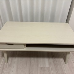  80×40cm ローテーブル アイボリーの画像