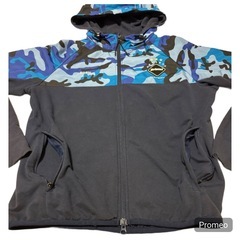 ✨希少・人気✨ F.C.R.B ブルーカモ 切替 ジップ パーカー Sの画像