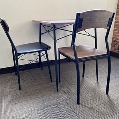 極美品！2人用ダイニングセット テーブル＆椅子2脚 幅70cm×70cm×高75cm ブラウン ②の画像