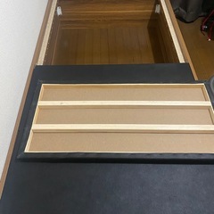 収納付きベッドフレーム シングル 深型 埃除け床板　ウォルナットブラウンの画像