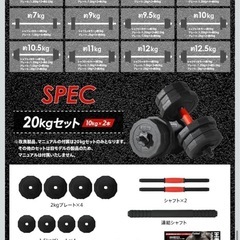 ダンベルセット 20kgの画像