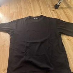 UNIQLO ユニクロ　エアリズムコットンオーバーサイズ　黒　ブラック　tシャツの画像