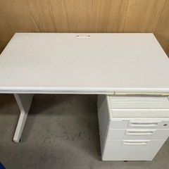 ☆オフィス家具3点セット　平机＋ワゴン＋オフィスチェア　幅120cmの画像