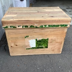 昭和レトロ　一言本店　茶箱　ヴィンテージ　カルトナージュ　約68×44×50 ①の画像