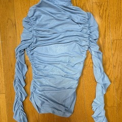 ソフトチュール,透け,トップス,水色,XS,未使用,45の画像