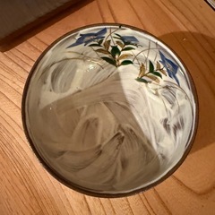 清水焼 茶碗 朝日堂窯 京焼 美しい桔梗文様 茶道具の画像
