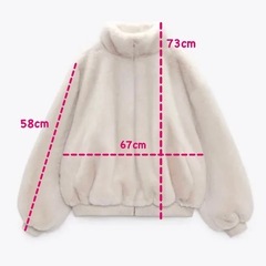 ZARA アウター ファージャケット レディース L もこもこの画像