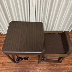 こたつ　1人用こたつ　椅子とセット　デスクこたつの画像