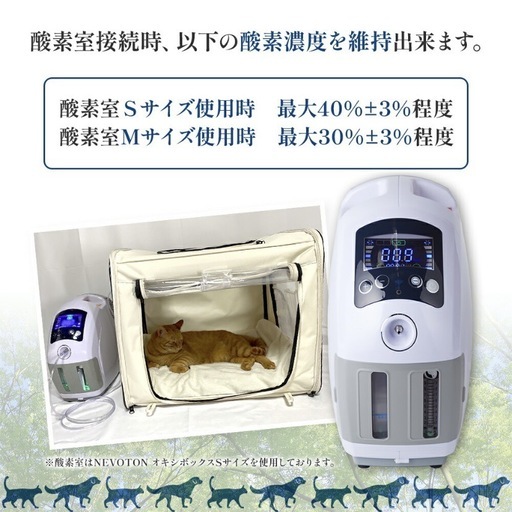 ペット用 酸素室ミニセット Sサイズ 酸素濃縮器付き