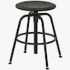 IKEA 高さが変えられるスツール ブラック 中古美品の画像