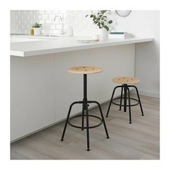 IKEA 高さが変えられるスツール ブラック 中古美品の画像