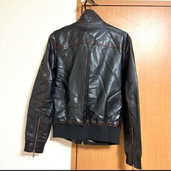 ＰＵレザースプレー加工ライダースブルゾン【Ｌサイズ】中古の画像
