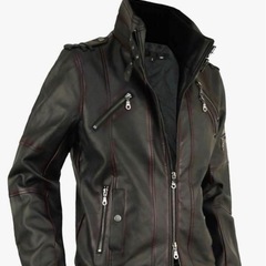 ＰＵレザースプレー加工ライダースブルゾン【Ｌサイズ】中古の画像