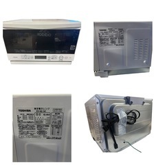 美品 2016年製 家電3点セット シャープ冷蔵庫 SJ-C14B-W 洗濯機 ES-GE55P 東芝オーブンレンジER-N6(W)お得まとめ売りの画像