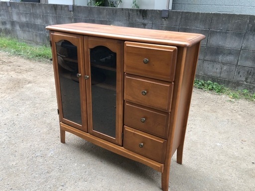 曙工芸 アケボノ サイドボード キャビネット リビングボード ※i4※ 曙