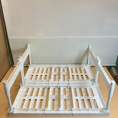 伸縮押入れ整理棚（幅75～105cm）ホワイト・２個セットの画像