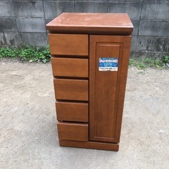 格安❣️木製リビングチェスト 5段 電話台40cm×36cm×高さ81cmの画像