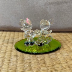 ガラス製 ミッキー＆ミニー　クリスタルの画像