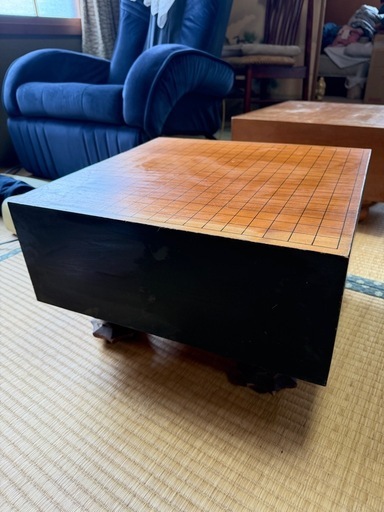 碁盤　脚付き　へそあり　一枚板　天然木品　＋碁石