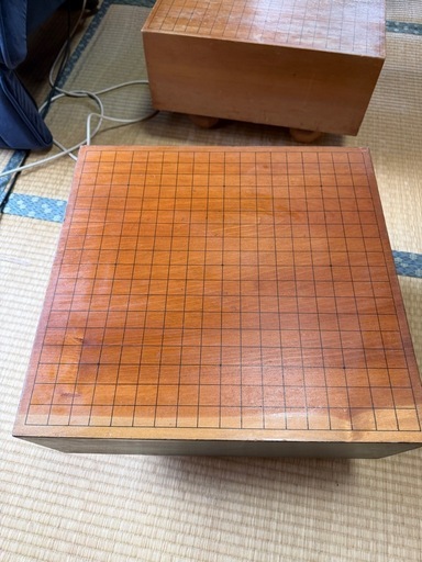 碁盤　脚付き　へそあり　一枚板　天然木品　＋碁石