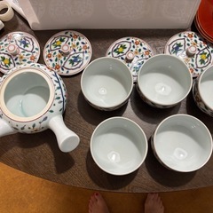 有田焼急須＆蓋付き湯呑み5客セットの画像