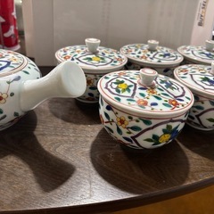有田焼急須＆蓋付き湯呑み5客セットの画像