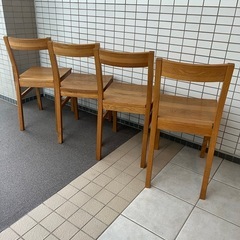 無印良品　無垢材オーク材 チェア 4脚セットの画像