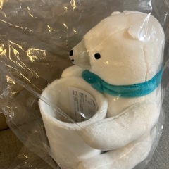 【5体まとめてのみ】白くまくん　リモコンホルダー　ミニぬいぐるみの画像