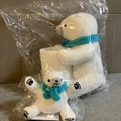 【5体まとめてのみ】白くまくん　リモコンホルダー　ミニぬいぐるみの画像
