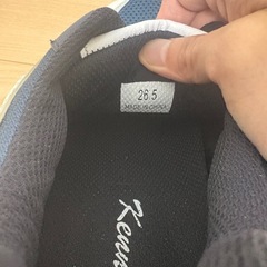 ランニングシューズ 26.5cm ネイビー ホワイト メッシュ素材の画像