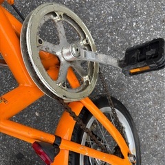 自転車　折りたたみ自転車　オレンジカラー　中古品の画像