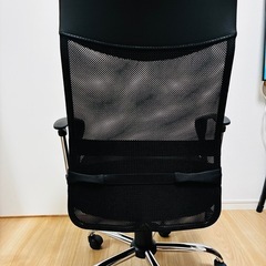 【ほぼ新品】オフィスチェア 腰楽ランバーサポート ハイバック メッシュ ロッキング 360度回転 座面昇降 デスクチェアの画像
