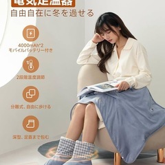 足温器 電気スリッパ モバイルバッテリー付 足温かい フットウォーマー 即日取引可の画像