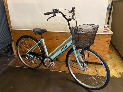 6段変速　26インチ自転車　水色