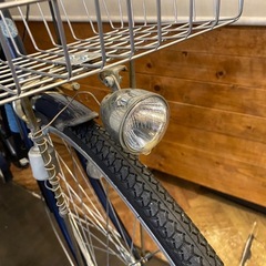 27インチ　6段自転車　ネイビー　LEDライトの画像