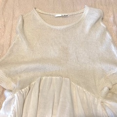 ニット＆コットン　ワンピース　フリーサイズの画像