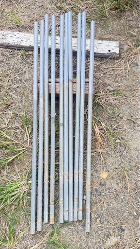 直管パイプ　1100センチ　105本　スチール　鉄パイプ　ビニールハウスの棚