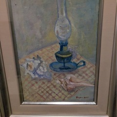 油彩画　絵画　額縁　ゴールドの画像